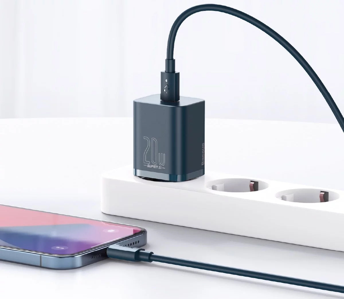 Baseus Super Si Netzwerkladegerät, 20 W, 3 A, 1 x USB-C, Blau CCSUP-B03 