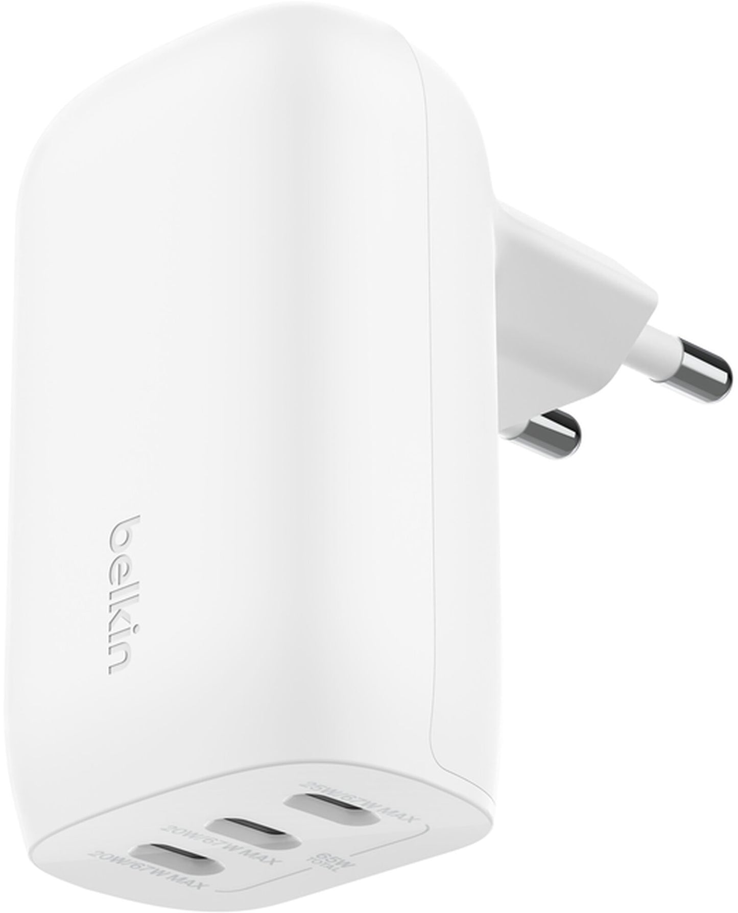 Belkin BoostCharge Netzladegerät, 67W, 3A, 3 x USB-C, Weiß WCC002vfWH