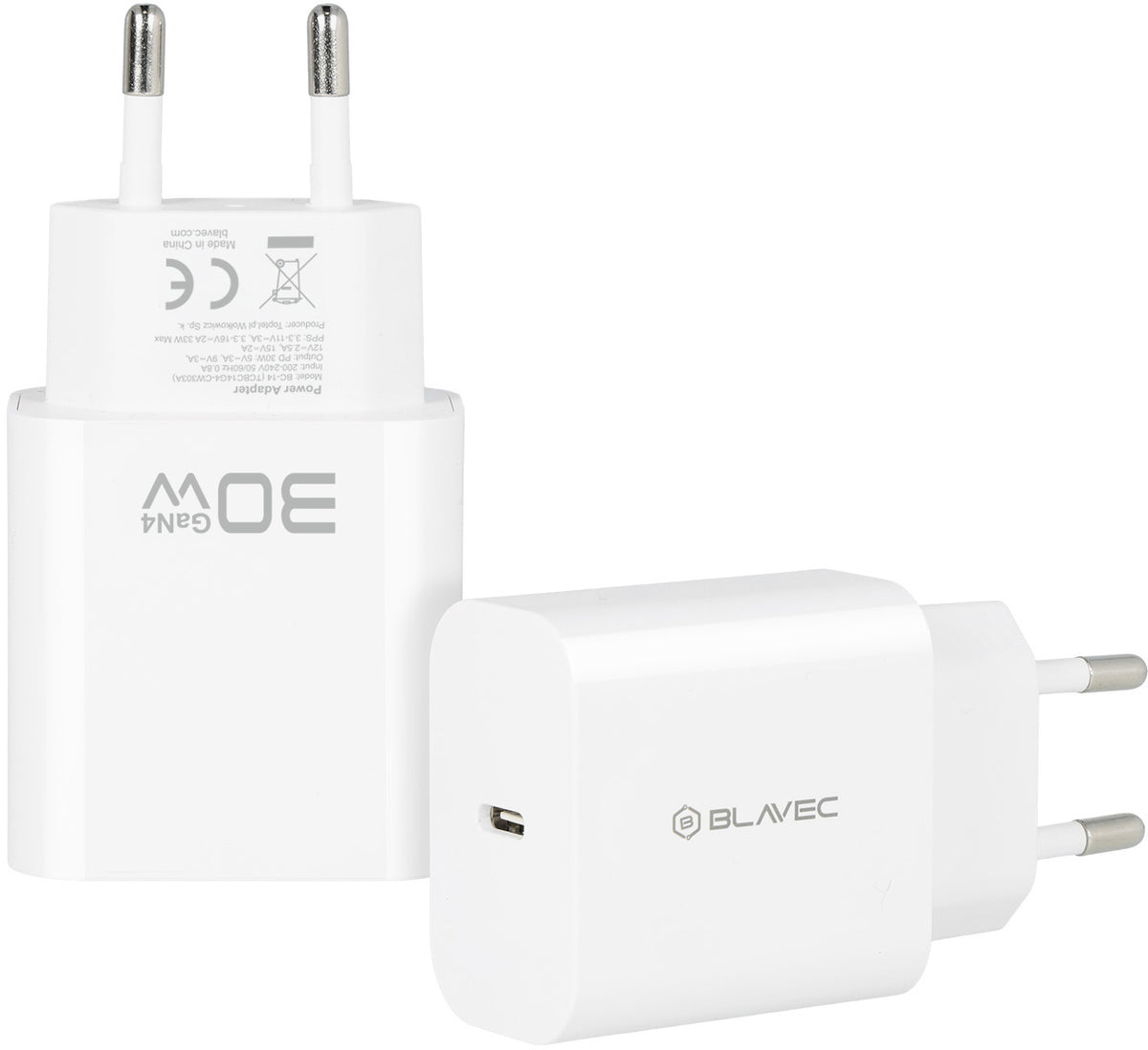 Blavec BC-14 Netzladegerät, 30 W, 3 A, 1 × USB-C, Weiß