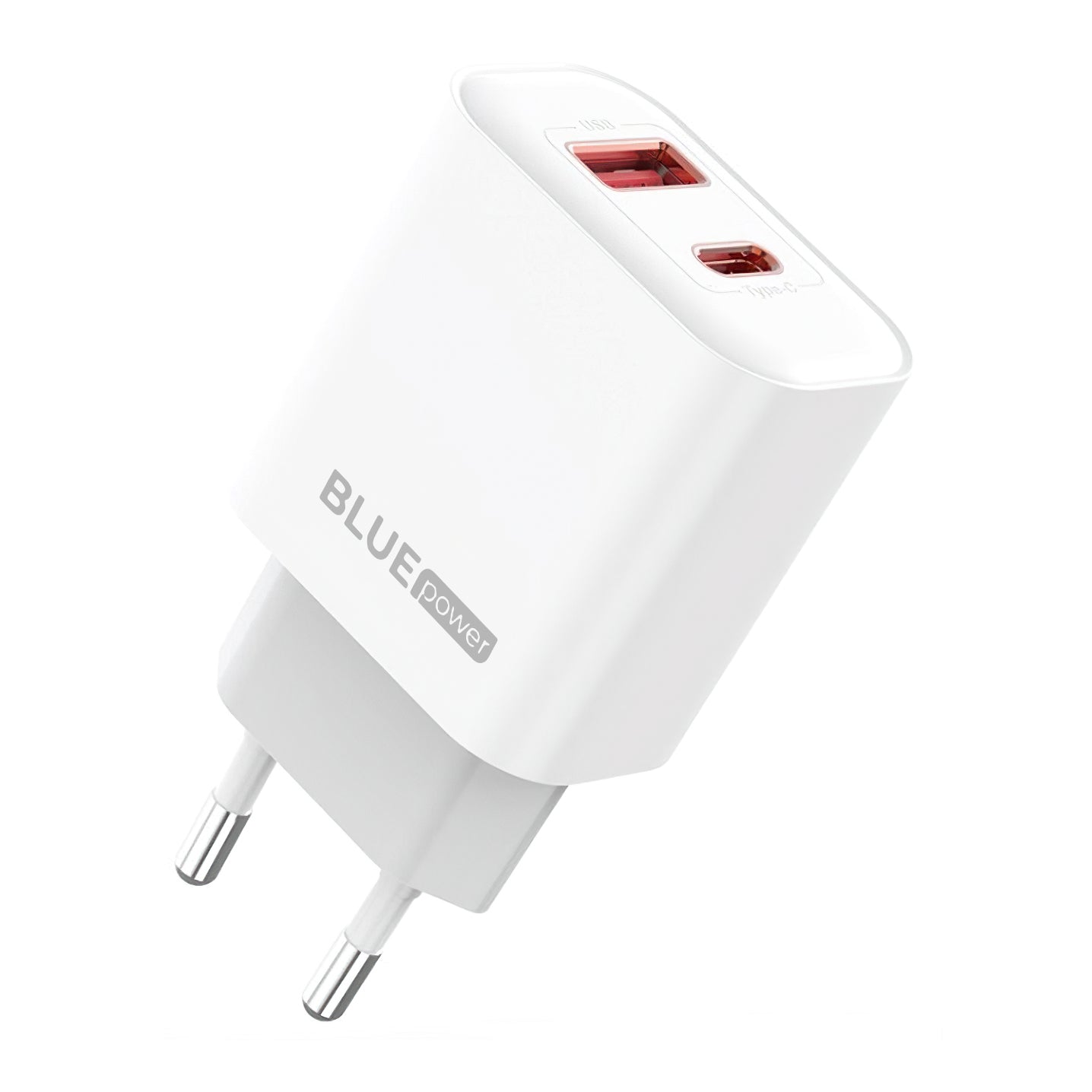 Blue Power BPCE12 Netzwerkladegerät, 20 W, 3 A, 1 x USB-A – 1 x USB-C, Weiß