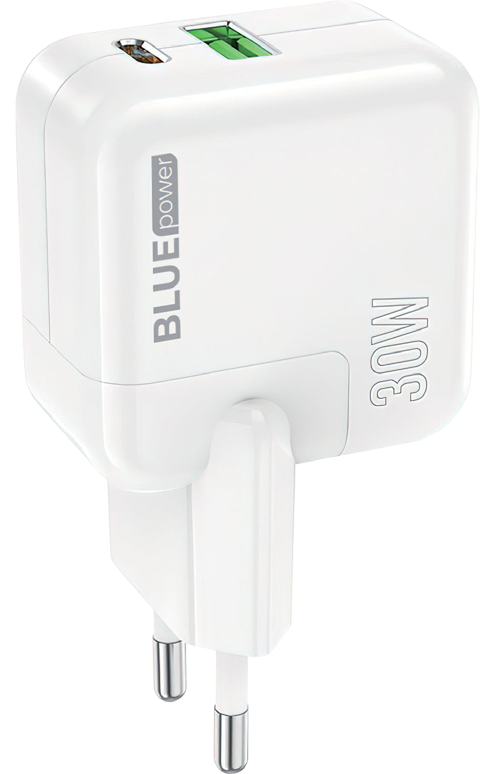 BLUE Power BC111A Netzwerkladegerät, 30 W, 3 A, 1 x USB-A – 1 x USB-C, Weiß