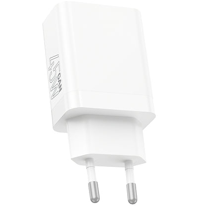 Borofone BN16 Robustes Netzwerkladegerät, 45 W, 3 A, 1 x USB-A – 1 x USB-C, Weiß