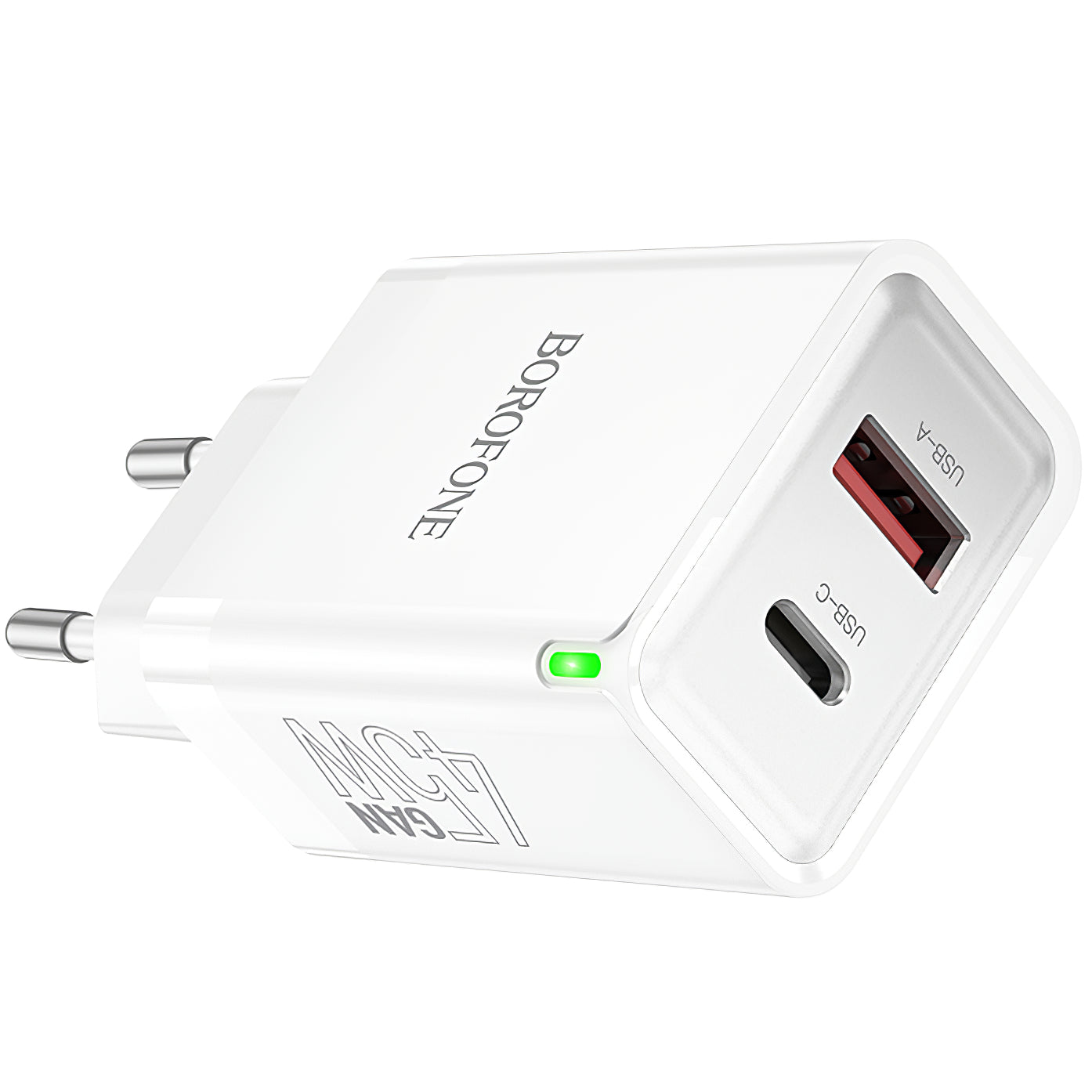 Borofone BN16 Robustes Netzwerkladegerät, 45 W, 3 A, 1 x USB-A – 1 x USB-C, Weiß