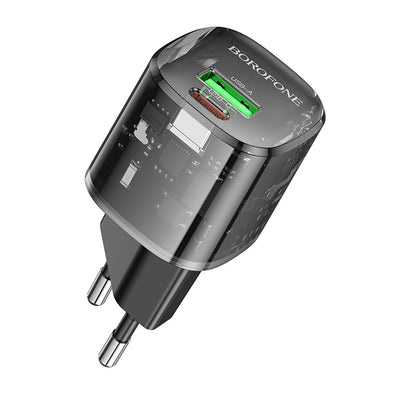 Netzladegerät Borofone BN17 Sunlight, 20W, 3A, 1 x USB-A - 1 x USB-C, Schwarz