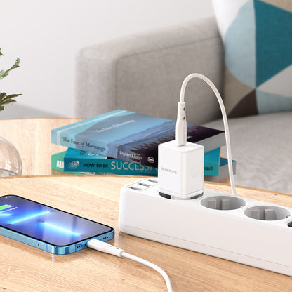Netzladegerät Borofone BN6 Field, 20W, 3A, 1 x USB-C, Weiß