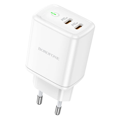 Borofone BN9 Netzwerkladegerät, 35 W, 3 A, 2 x USB-C, Weiß