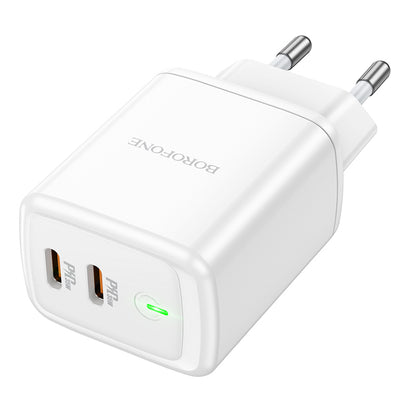 Borofone BN9 Netzwerkladegerät, 35 W, 3 A, 2 x USB-C, Weiß