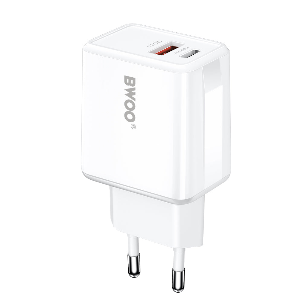 Netzladegerät BWOO CDA182, 38W, 3A, 1 x USB-A - 1 x USB-C, Weiß