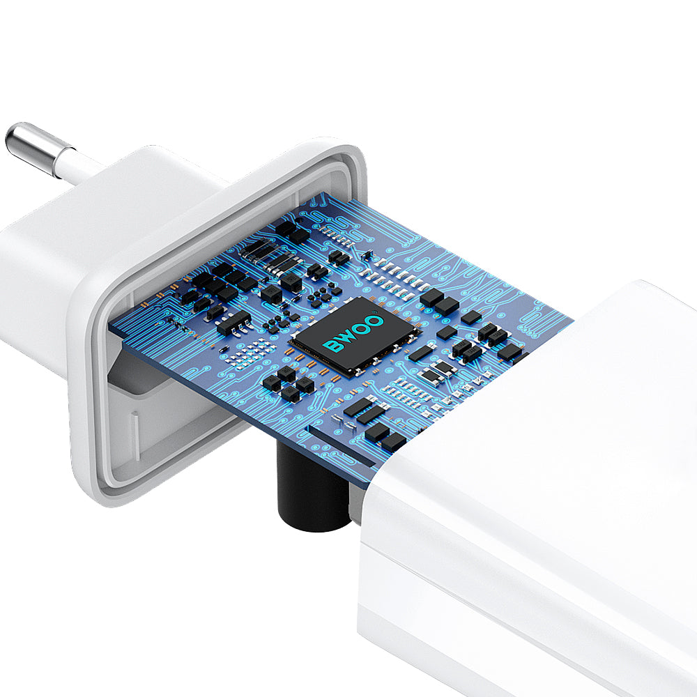 Netzladegerät BWOO CDA182, 38W, 3A, 1 x USB-A - 1 x USB-C, Weiß