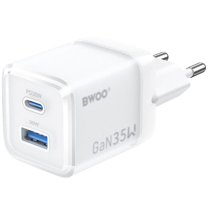 Netzladegerät BWOO CDA222, 35W, 3A, 1 x USB-A - 1 x USB-C, Weiß
