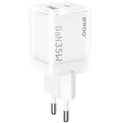 Netzladegerät BWOO CDA222, 35W, 3A, 1 x USB-A - 1 x USB-C, Weiß
