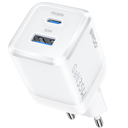 Netzladegerät BWOO CDA222, 35W, 3A, 1 x USB-A - 1 x USB-C, Weiß