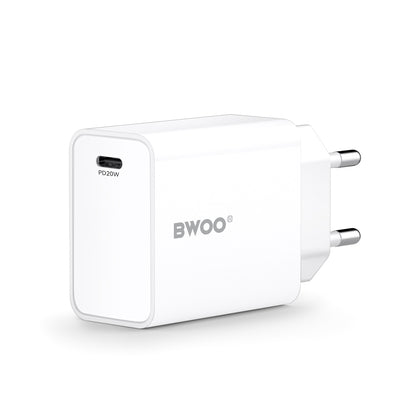 Netzladegerät BWOO CDA226, 20W, 3A, 1 x USB-C, Weiß
