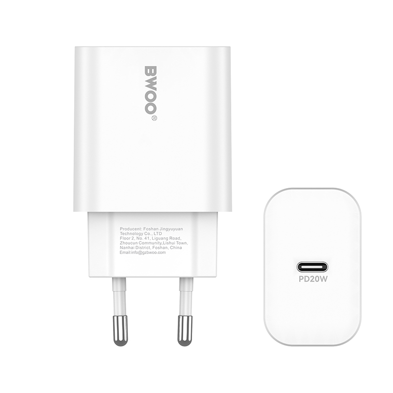 Netzladegerät BWOO CDA233, 20W, 3A, 1 x USB-C, Weiß