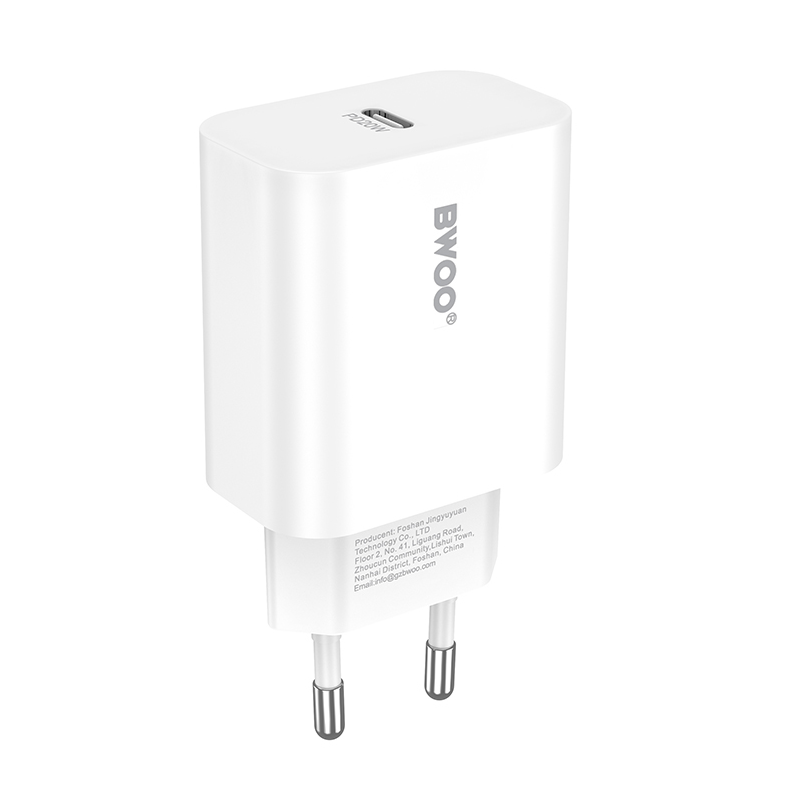 Netzladegerät BWOO CDA233, 20W, 3A, 1 x USB-C, Weiß