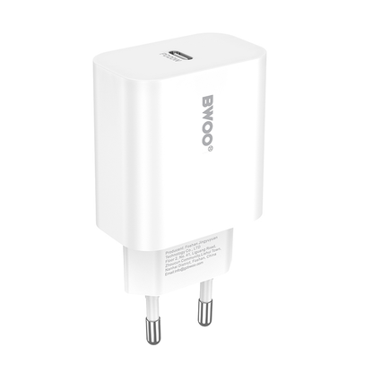 Netzladegerät BWOO CDA233, 20W, 3A, 1 x USB-C, Weiß
