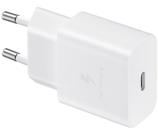 Samsung USB-C Netzwerk-Ladegerät mit USB-C Kabel, 15W, 2A, 1 x USB-C, Weiß EP-T1510XWEGEU