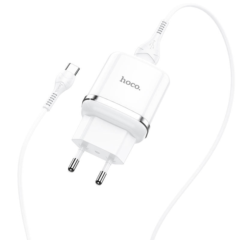 Netzwerkladegerät mit USB-C-Kabel HOCO N3, 18 W, 3 A, 1 x USB-A, Weiß