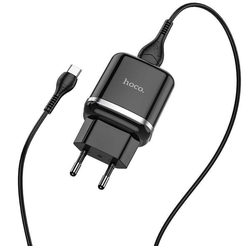 Netzwerkladegerät mit USB-C-Kabel HOCO N3, 18 W, 3 A, 1 x USB-A, Schwarz