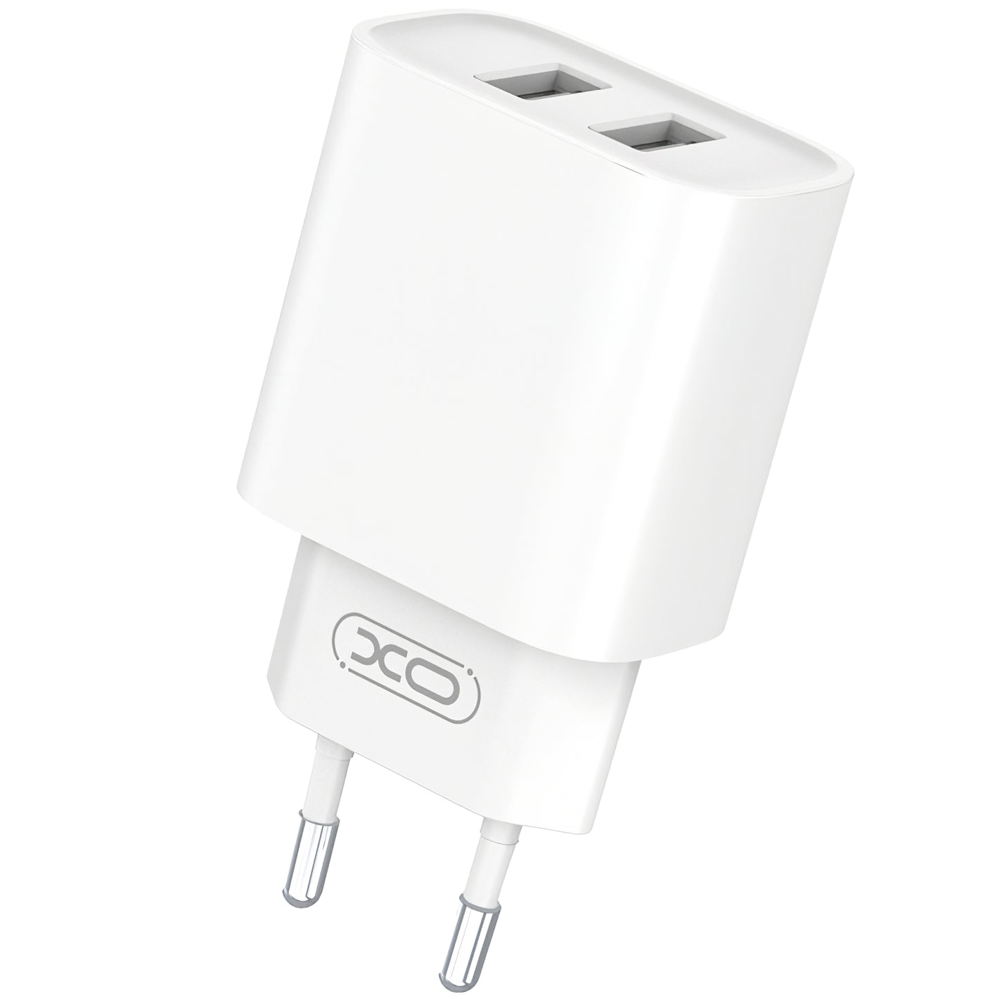 Netzwerkladegerät mit MicroUSB-Kabel XO Design CE02C, 10,5 W, 2,1 A, 2 x USB-A, Weiß