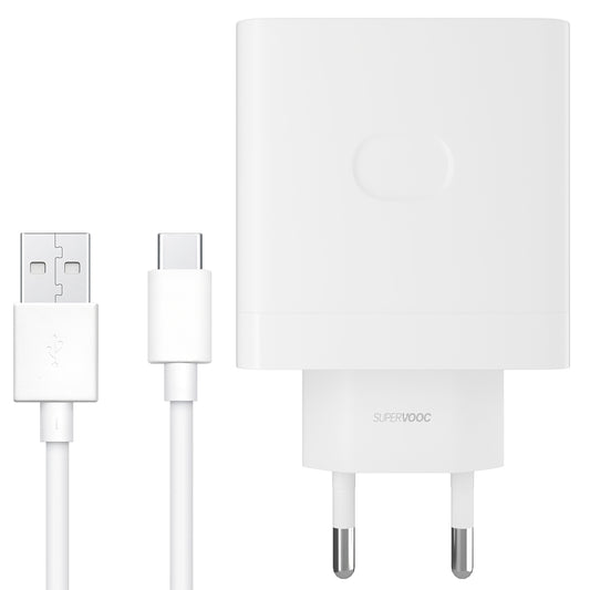 Oppo Netzwerk-Ladegerät mit USB-C Kabel Oppo, 67W, 6.1A, 1 x USB-A, Weiß VCB7CAEH