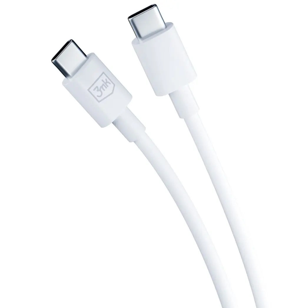 Netzwerkladegerät mit USB-C-Kabel 3MK HyperCharger, 45 W, 3 A, 2 x USB-C, Weiß