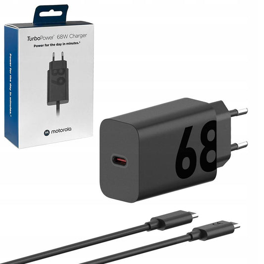 Netzwerk-Ladegerät mit USB-C-Kabel Motorola, 68 W, 6,2 A, 1 x USB-C, Schwarz PG38C06281 