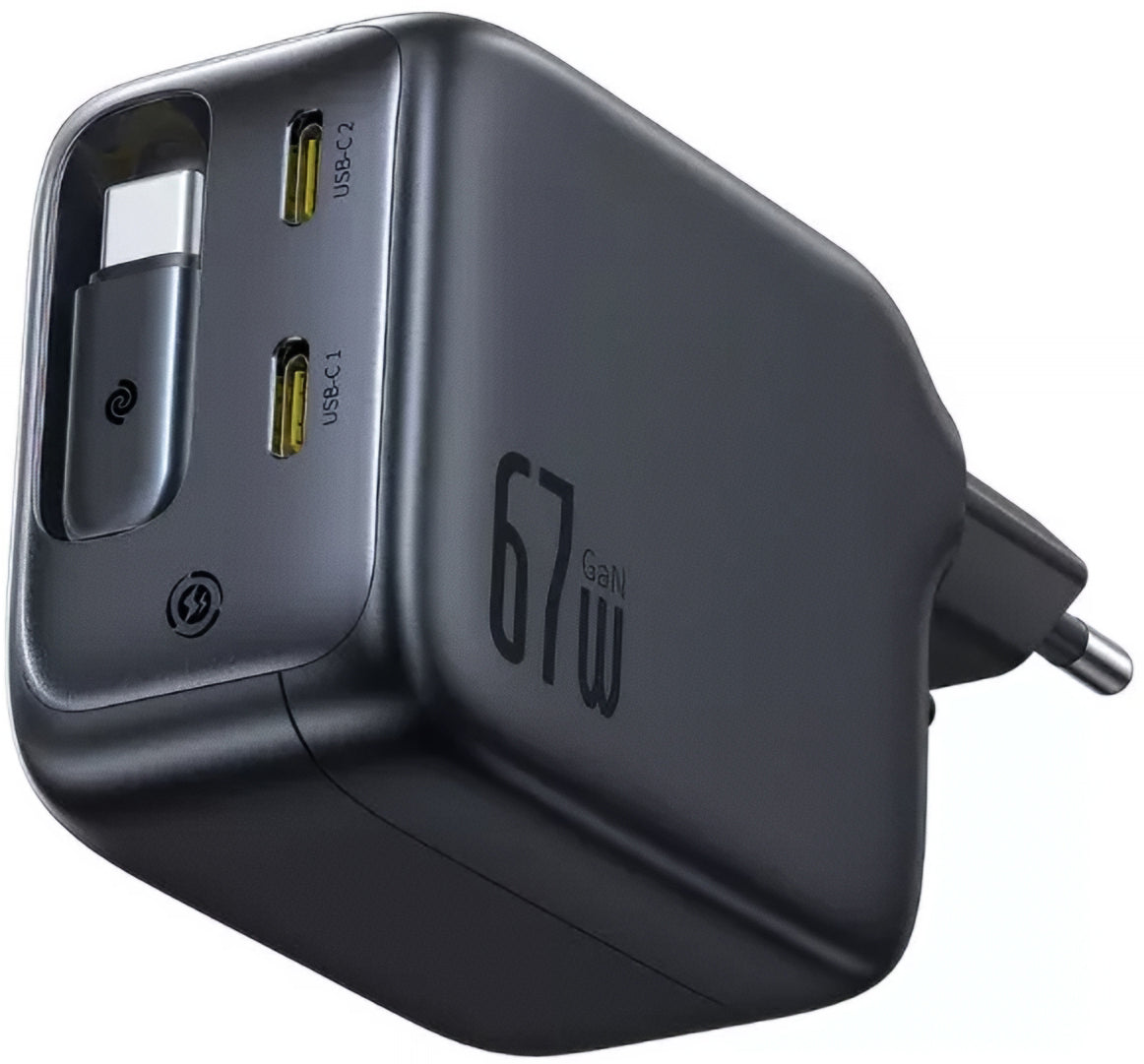 Netzladegerät mit USB-C Kabel Baseus EnerCore CJ11, 67W, 3.35A, 2 x USB-C, Schwarz E0121E00