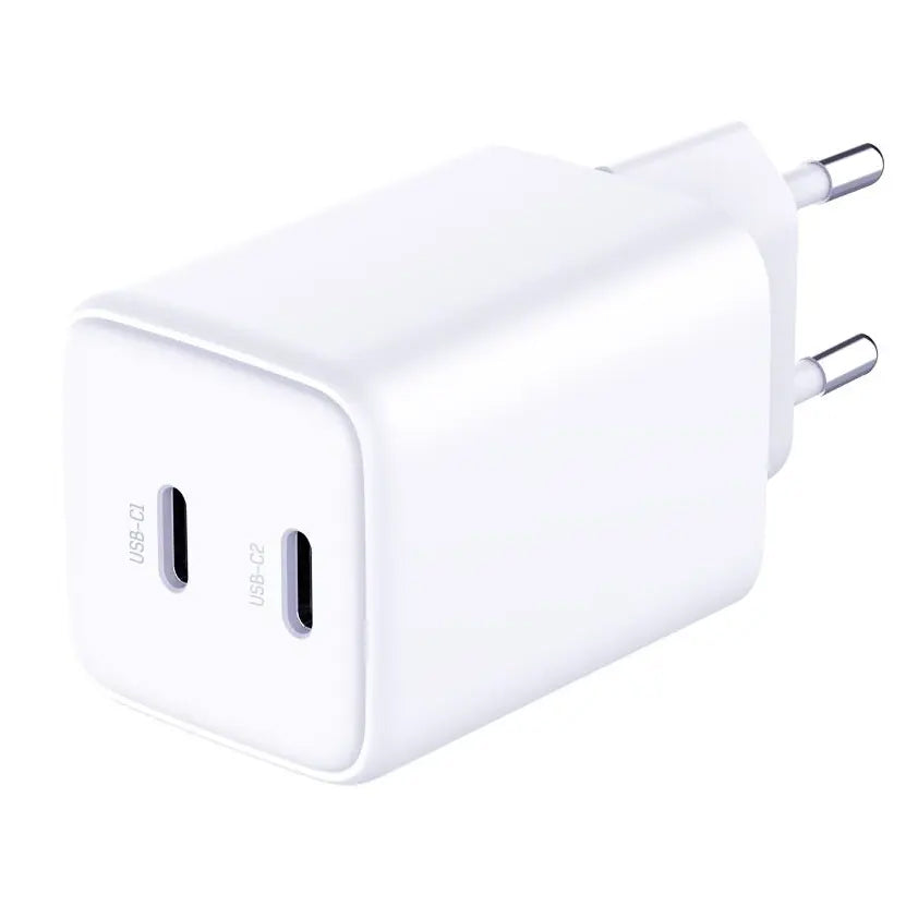 Netzwerkladegerät mit USB-C-Kabel 3MK HyperCharger, 45 W, 3 A, 2 x USB-C, Weiß