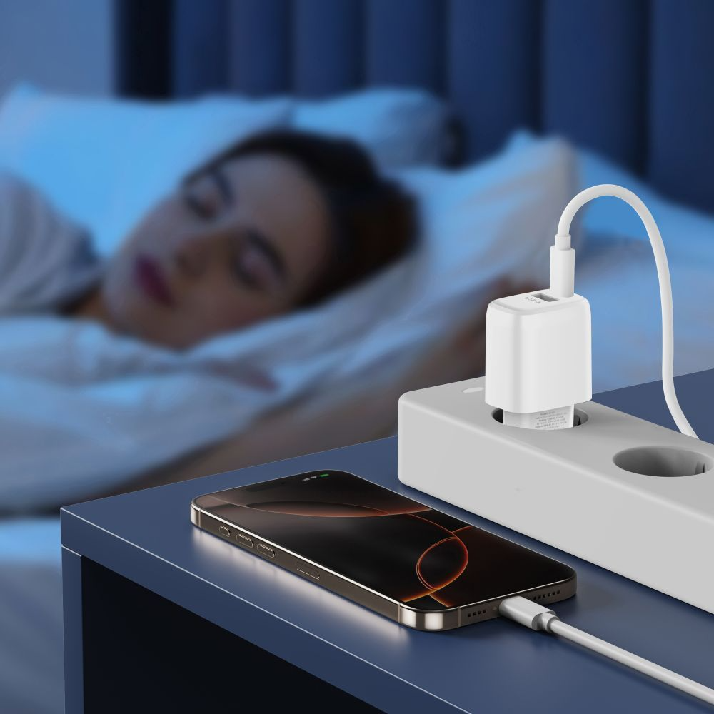 Netzteil mit USB-C-Kabel Tech-Protect NCA20, 20W, 3A, 1 x USB-A - 1 x USB-C, Weiß
