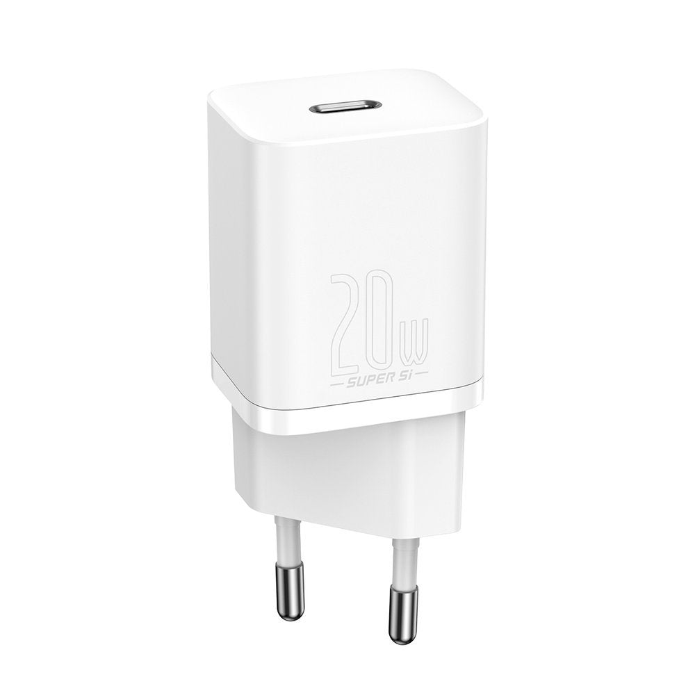 Netzwerkladegerät mit Lightning-Kabel Baseus Super Si, 20 W, 3 A, 1 x USB-C, Weiß TZCCSUP-B02