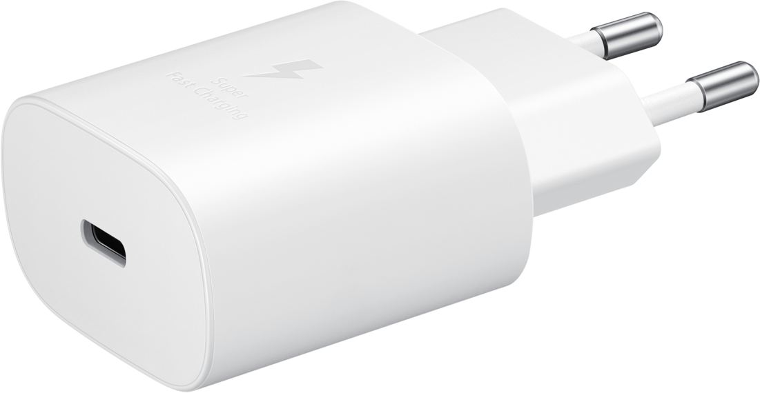 Netzwerkladegerät mit USB-C-Kabel Samsung EP-TA800W + DA705BWE, 25 W, 3 A, 1 x USB-C, Weiß GP-PTU021SOAWQ