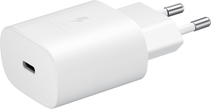 Netzwerkladegerät mit USB-C-Kabel Samsung, 25 W, 3 A, 1 x USB-C, Weiß EP-TA800XWEGWW