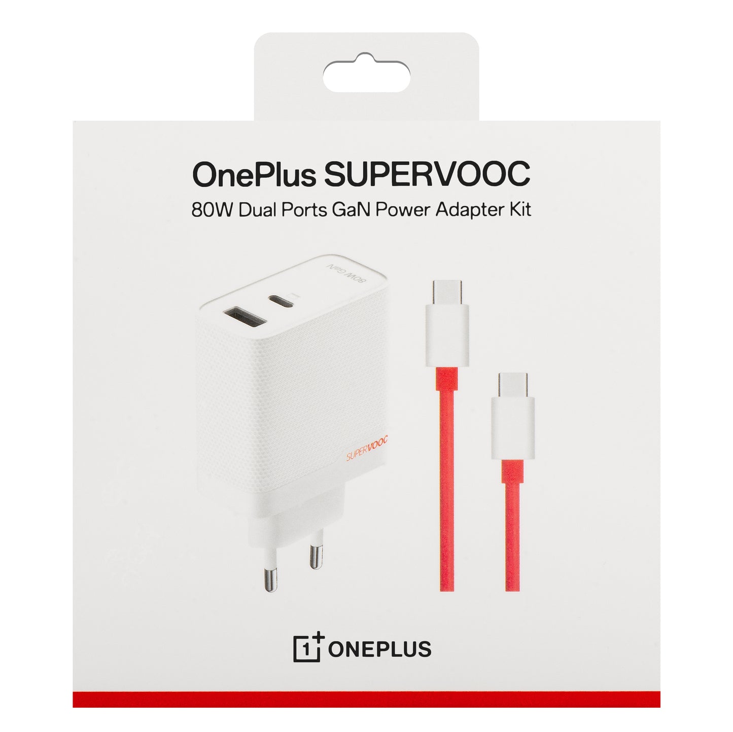 OnePlus Netzladegerät mit USB-C-Kabel, 80W, 7,3A, 1 x USB-A - 1 x USB-C, Weiß 5461100597
