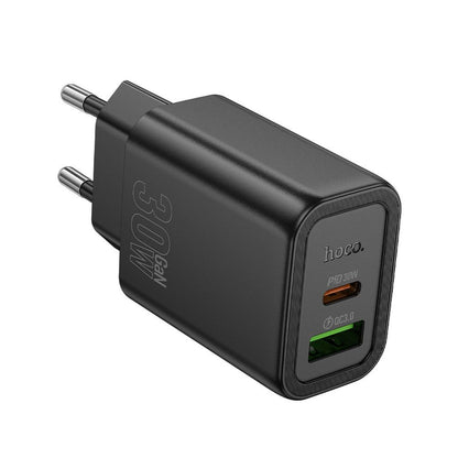 Netzladegerät HOCO N63, 30W, 3A, 1 x USB-A - 1 x USB-C, Schwarz