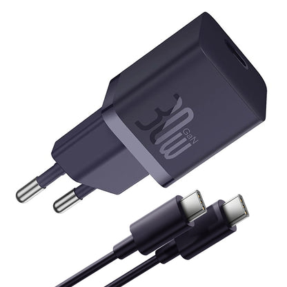 Netzladegerät mit USB-C Kabel Baseus GaN Mini 1C, 30W, 3A, 1 x USB-C, Lila P10110902523-00