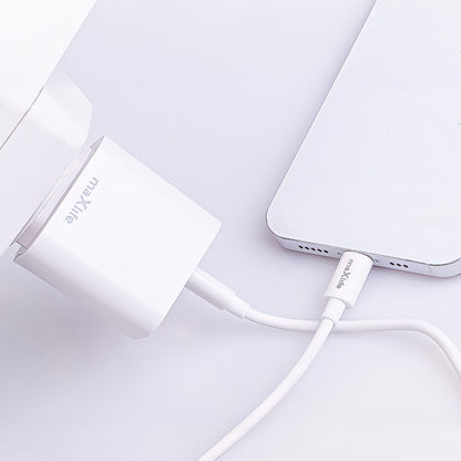 Netzladegerät mit USB-C Kabel MaXlife MXTC-06-20AC, 20W, 3A, 1 x USB-A - 1 x USB-C, Weiß