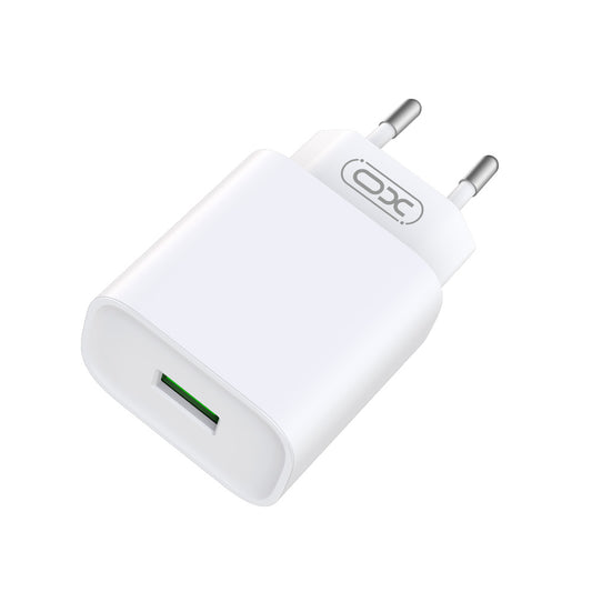 Netzladegerät mit USB-C Kabel XO Design CE02D, 18W, 3A, 1 x USB-A, Weiß