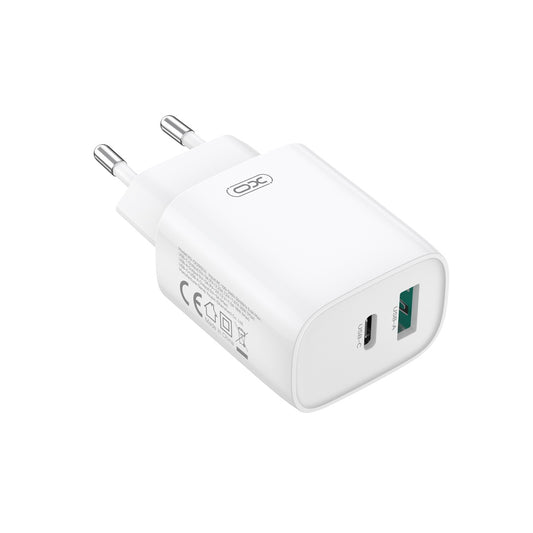 Netzladegerät mit USB-C Kabel XO Design CE29, 20W, 3A, 1 x USB-A - 1 x USB-C, Weiß