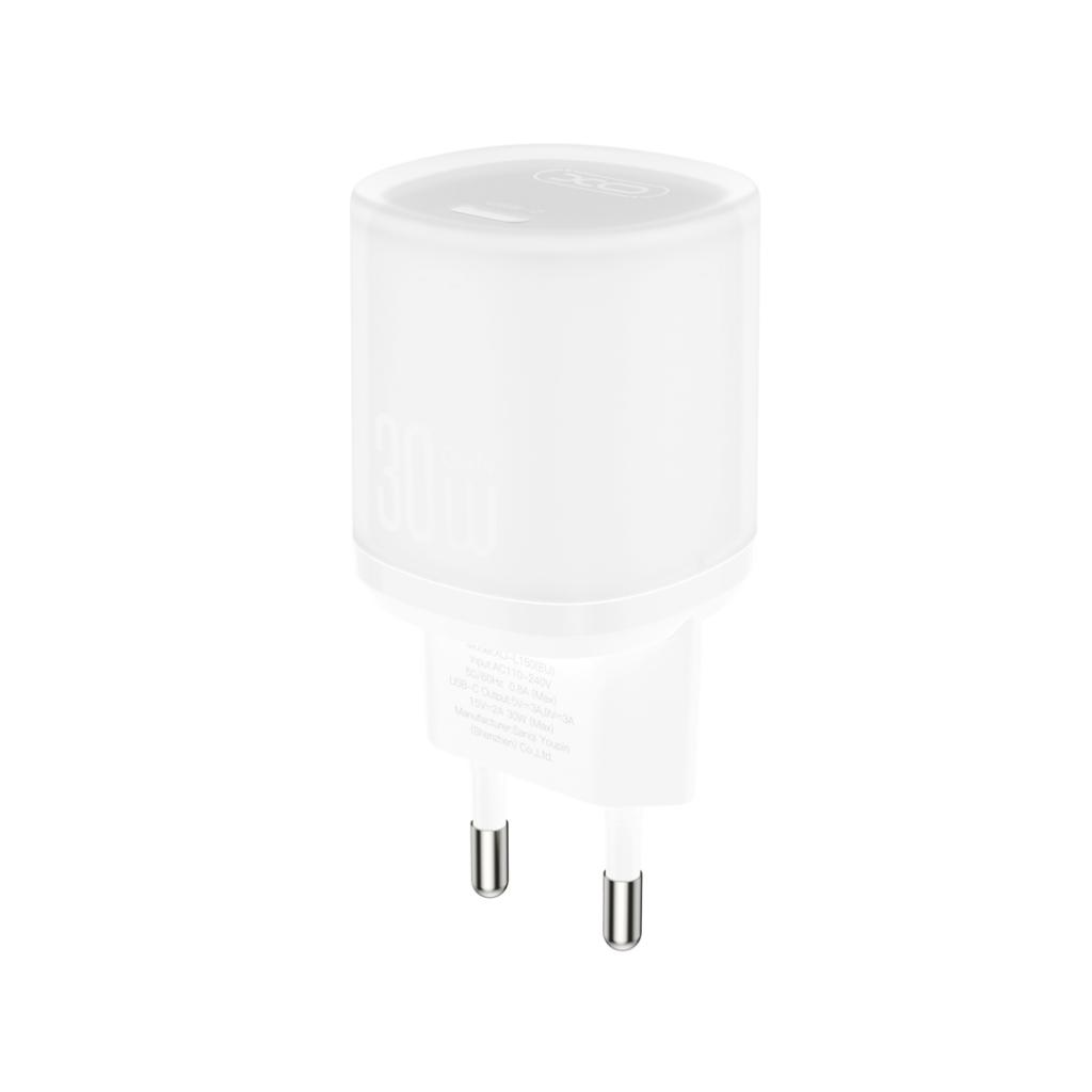Netzladegerät mit USB-C Kabel XO Design L150, 30W, 3A, 1 x USB-C, Weiß