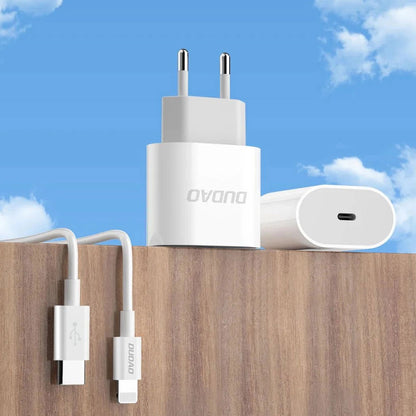 Netzladegerät mit USB-C Kabel Dudao A14EUC, 20W, 3A, 1 x USB-C, Schwarz