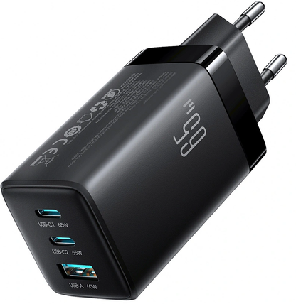 Netzteil mit USB-C-Kabel Joyroom JR-TG10, 65W, 3,25A, 1 x USB-A - 2 x USB-C, Schwarz