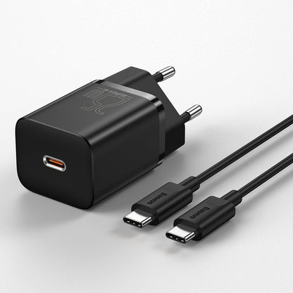 Netzwerkladegerät mit USB-C-Kabel Baseus Super Si, 25 W, 3 A, 1 x USB-C, Schwarz TZCCSUP-L01