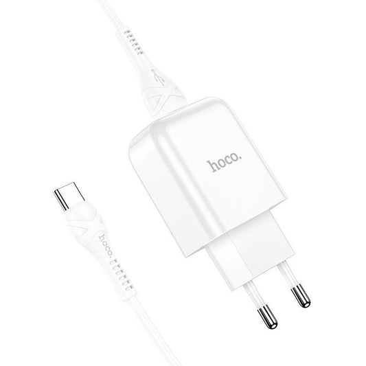 Netzwerk-Ladegerät mit USB-C Kabel HOCO N2, 10W, 2.1A, 1 x USB-A, Weiß 