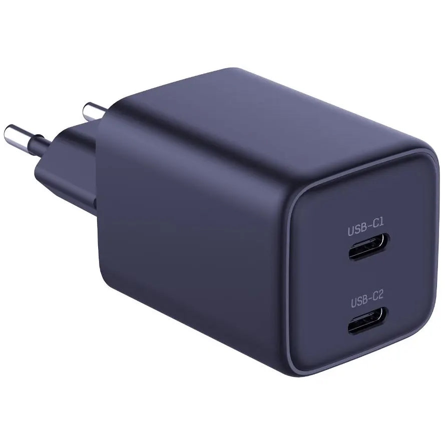 Netzwerkladegerät mit USB-C-Kabel 3MK HyperCharger, 45 W, 3 A, 2 x USB-C, Schwarz