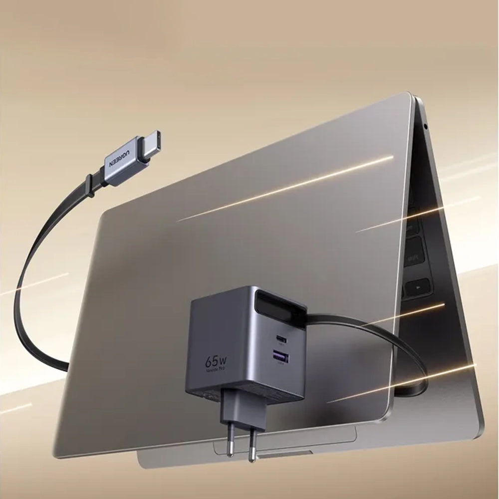 Netzladegerät mit USB-C Kabel UGREEN X615, 65W, 3A, 1 x USB-A - 1 x USB-C, Grau