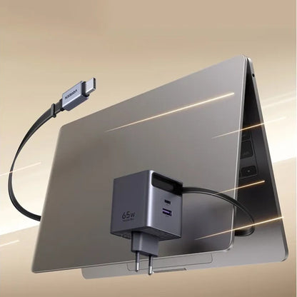 Netzladegerät mit USB-C Kabel UGREEN X615, 65W, 3A, 1 x USB-A - 1 x USB-C, Grau