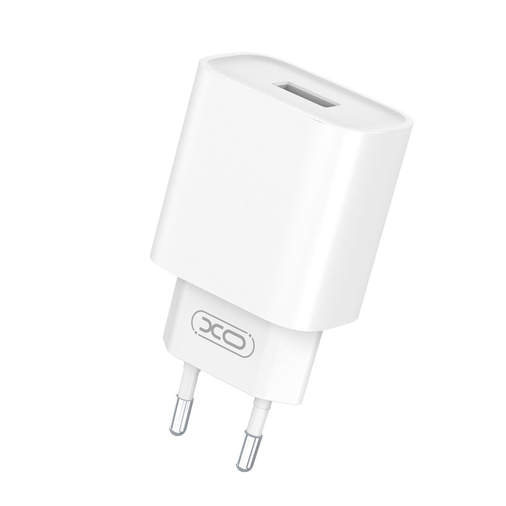 Netzladegerät mit USB-C Kabel XO Design CE02D, 18W, 3A, 1 x USB-A, Weiß