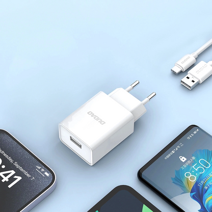 Netzladegerät mit USB-C Kabel Dudao A4EU, 10W, 2.1A, 1 x USB-A, Weiß