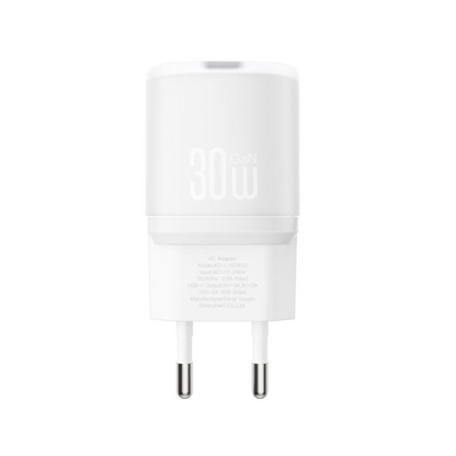 Netzladegerät mit USB-C Kabel XO Design L150, 30W, 3A, 1 x USB-C, Weiß